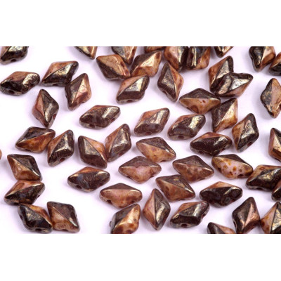 Matubo GemDuo 8 x 5mm Black/White Bronze Luster GD8503849-15695