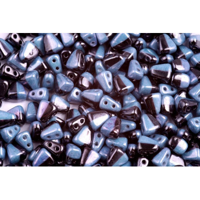 Matubo Nib-Bit Duets 6x5mm Blue Black NB6503849-14464 | Czech Glass