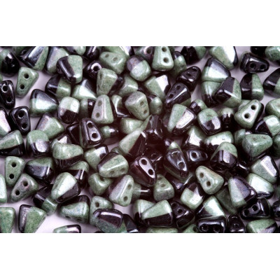 Matubo Nib-Bit Duets Peridot & Black NB6503849-14459 | Czech Beads