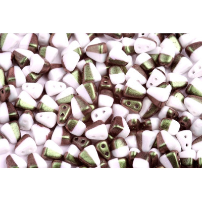 Matubo™ Nib-Bit Duets 6x5mm Polychrome Sage Cream NB6503849-29034