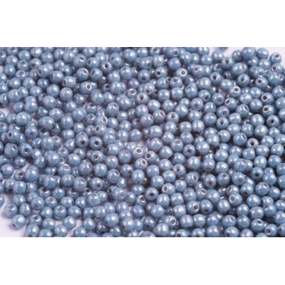 Round Beads 3mm White Alabaster Blue Luster 02010/14464 | Rutkovsky