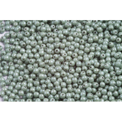 Round Beads 3mm White Alabaster Green Luster 02010/14459 | Rutkovsky