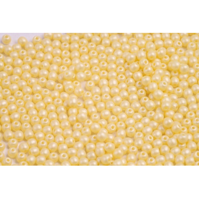 Round Beads 3mm Powder Yellow Pearl 02010/29301 | Rutkovsky Glass