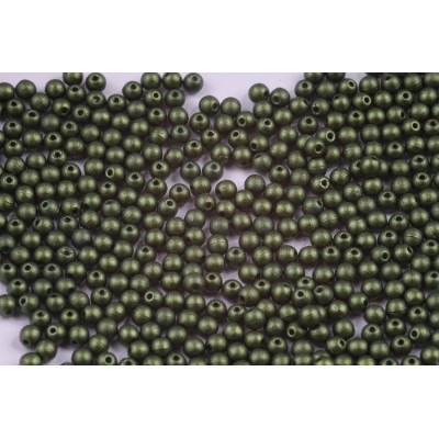 Czech Round Beads 3mm Gold Shine Dark Olive Green 02010/24103