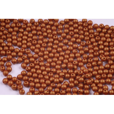 Round Beads 3mm Gold Shine Brownish Red 02010/24104 | Rutkovsky