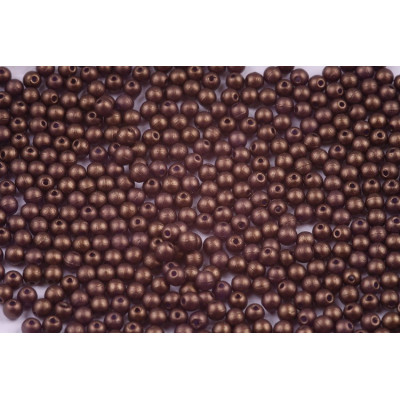 Czech Round Beads 3mm Gold Shine Saddle Brown 02010/24107