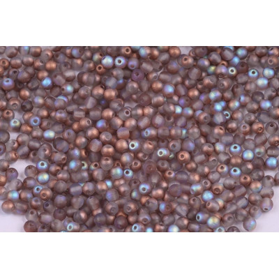 Round Beads 3mm Matte Copper Rainbow 98533 | Rutkovsky Glass