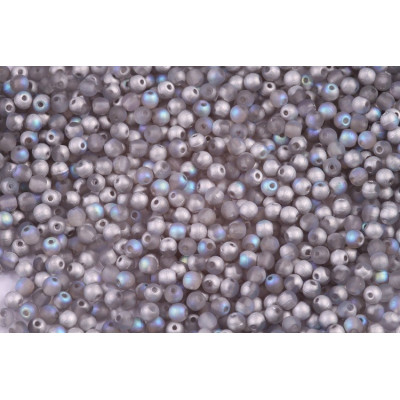 Czech Round Beads 3mm Matte Silver Rainbow 00030/84100/98530