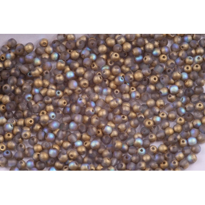 Round Beads 3mm Matte Golden Rainbow 00030/84100/98536 | Czech Glass