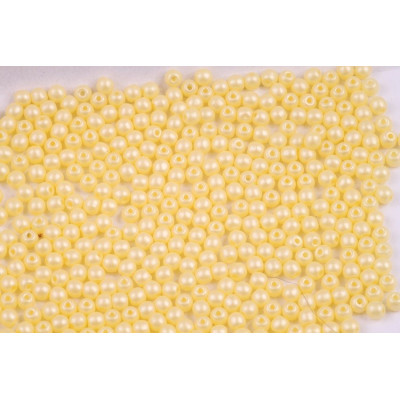 Round Beads 3mm Matte Pearl Yellow 00030/29301 | Rutkovsky Glass