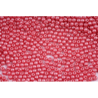 Round Beads 3mm Matte Pearl Red Cotton Candy 00030/29307 | Czech Glass
