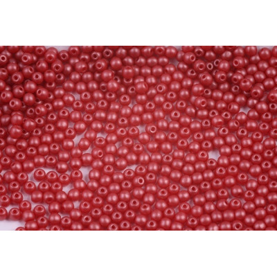 Round Beads Matte Pearl Bordeaux Red 3mm 00030/29360 | Czech Glass