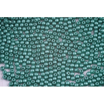 3mm Round Beads Matte Pearl Emerald Green 00030/29341 | Rutkovsky