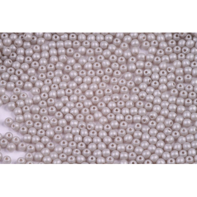 Round Beads 3mm Matte Pearl Silver Gray 00030/29320 | Glass Beads