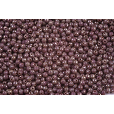 Round Beads Opaque Purple Picasso 3mm 23030/43400 | Czech Glass