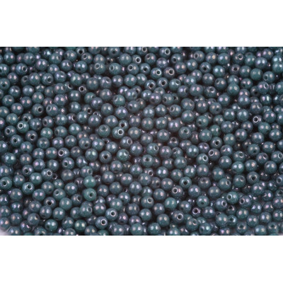 Turquoise Green Nebula Round Beads 3mm 63130/15001 | Czech Glass
