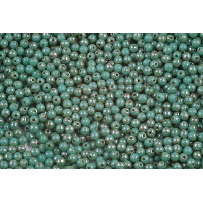 Turquoise Green Picasso Round Beads 3mm 63130/43400 | Rutkovsky