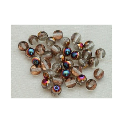 Round Beads 6mm Crystal Iridescent | Rutkovsky Czech Glass