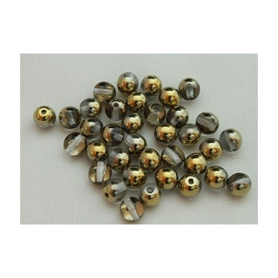 Round Beads 6mm Crystal Gold 2251 | Czech Glass Beads
