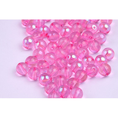 Round Beads 6mm Rose Pink AB 10009 AB | Rutkovsky Glass
