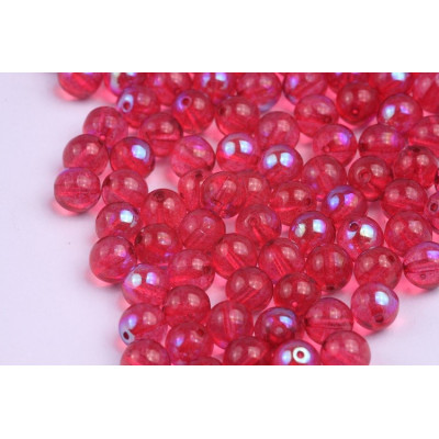 Round Beads 6mm Fuchsia AB 5359 | Rutkovsky Czech Glass