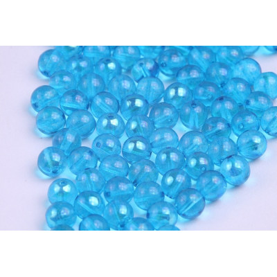 Round Beads 6mm Aqua Blue 5361 | Czech Glass Beads Rutkovsky