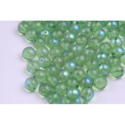 Round Beads 6mm Green 10036 AB | Rutkovsky Czech Glass Beads