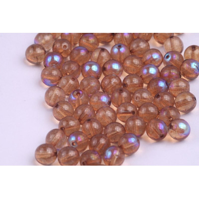Round Beads 6mm Brown 10006 AB | Czech Glass Rutkovsky