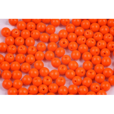 Opaque Bright Orange Czech Glass Round Beads 6mm 93130 | Rutkovsky