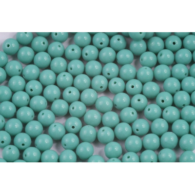 Czech Round Beads 6mm Turquoise Green 63130 | Rutkovsky Glass