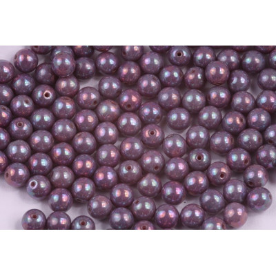 Round Beads 6mm Opaque Light Pink Nebula 73010/15001 | Czech Glass