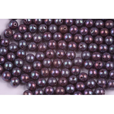 Round Beads 6mm Opaque Purple Nebula 23030/15001 | Rutkovsky