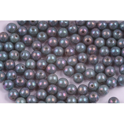 Round Beads 6mm Opaque Mint Nebula 53100/15001 | Czech Glass