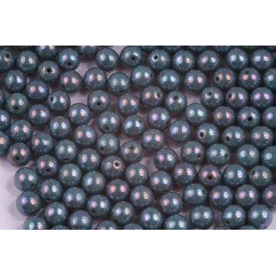 Round Beads Turquoise Green Nebula 63130/15001 | Czech Glass