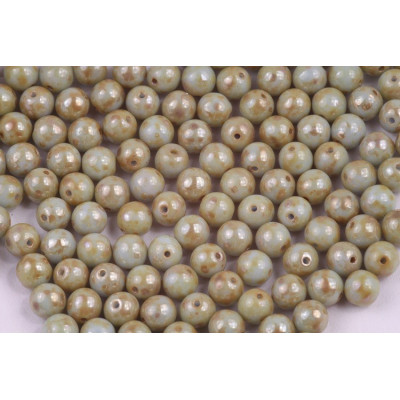 Czech Round Beads 6mm Purple Blue Picasso 33000/43400 | Rutkovsky