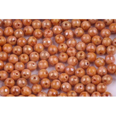 Round Beads Opaque Light Pink Picasso 6mm 73010/43400 | Rutkovsky