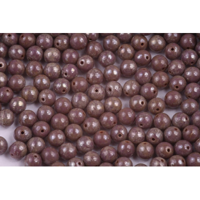 6mm Round Beads Opaque Purple Picasso 23030/43400 | Rutkovsky