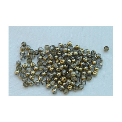 Round Beads 4mm Crystal Gold 2205 | Rutkovsky Czech Glass