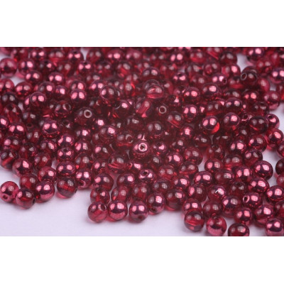 Round Beads 4mm Burgundy Metallic 10007 AL | Rutkovsky Glass