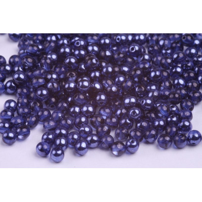 Round Beads 4mm Indigo Blue Luster 10012