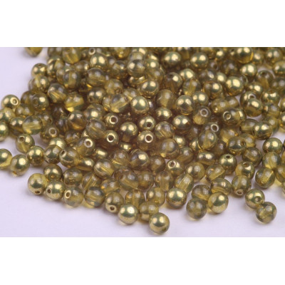 Round Beads 4mm Gold 10017 AL | Verre Tchèque Rutkovsky