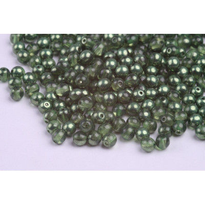 Round Beads 4mm Green 10036 AL Rutkovsky Czech Glass Beads