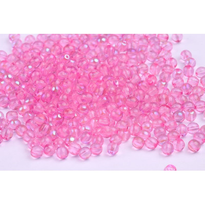 Round Beads 4mm Pink 10009 AB | Czech Glass Beads Rutkovsky