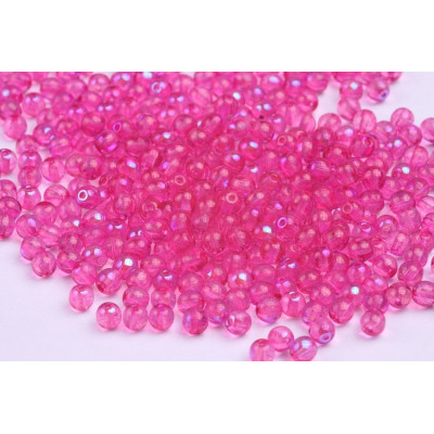 Round Beads 4mm Pink 10008 AB Czech Glass | Rutkovsky