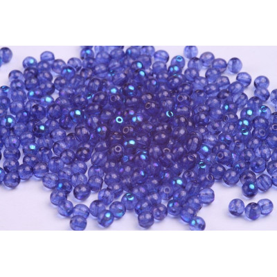 Round Beads 4mm Blue 10012 AB | Czech Glass Beads Rutkovsky