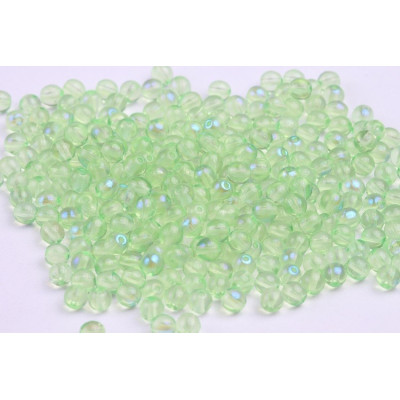 Round Beads 4mm Peridot Green AB 10004 AB | Czech Glass Beads