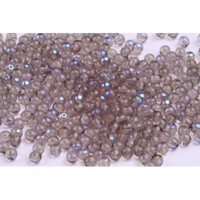 Round Beads 4mm Grey Crystal AB 10032 | Rutkovsky Czech Glass