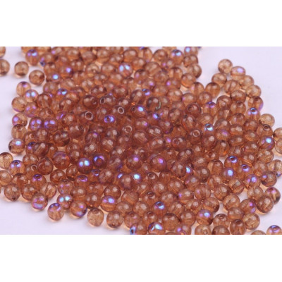 Round Beads 4mm Brown AB 10006 AB | Rutkovsky Czech Glass Beads
