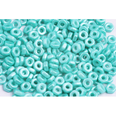 Hex Nut Beads 2x5mm Turquoise Luster | Rutkovsky Czech Glass