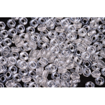 Hex Nut Beads 2x5mm Crystal White Luster 00030/14400 | Rutkovsky